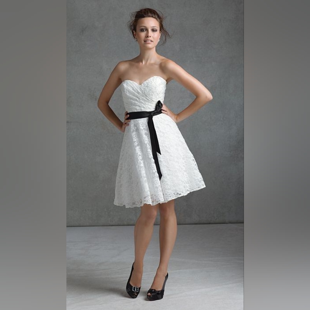 MORI LEE 31005 Affairs Lace Short Bridesmaid Wedding Prom Dress US6